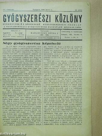 Gyógyszerészi Közlöny 1939. június 3.