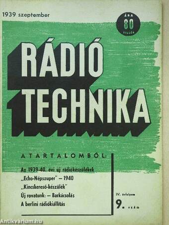 Rádió Technika 1939. szeptember