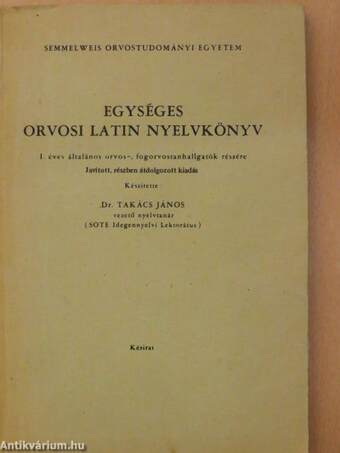 Egységes orvosi latin nyelvkönyv