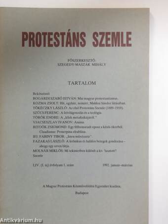 Protestáns Szemle 1992. január-március