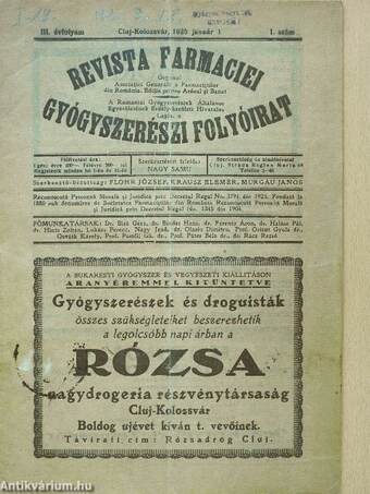 Revista Farmaciei 1925. (nem teljes évfolyam)