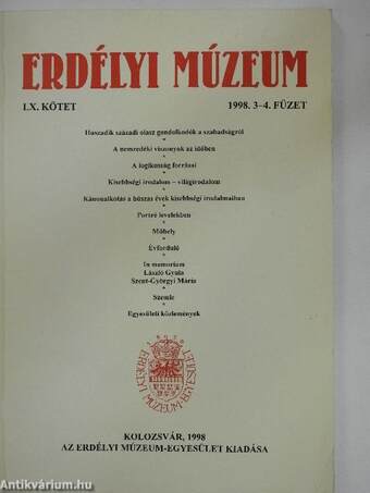 Erdélyi Múzeum 1998/3-4.