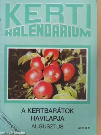 Kerti Kalendárium 1991. augusztus