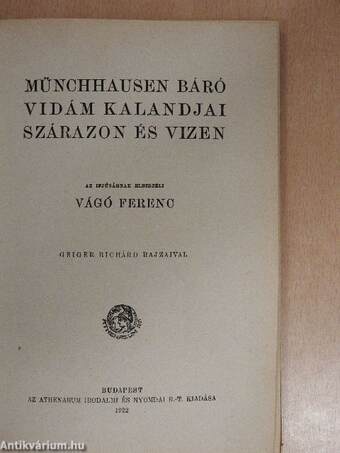 Münchhausen báró vidám kalandjai szárazon és vizen