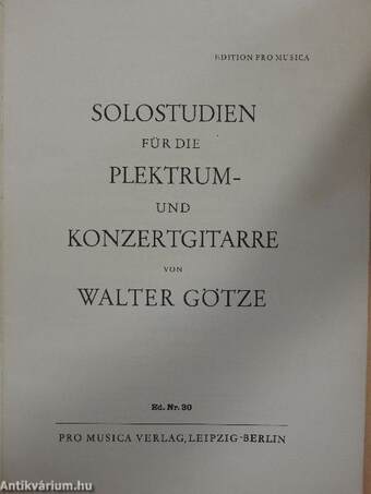 Solostudien für Plektrum- und Konzertgitarre II.