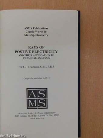 Rays of positive electricity and their application to chemical analysis