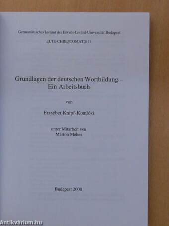 Grundlagen der deutschen Wortbildung - Ein Arbeitsbuch