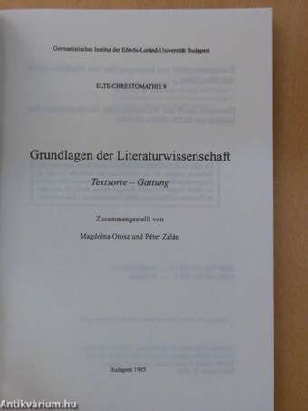 Grundlagen der Literaturwissenschaft