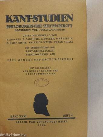 Kant-Studien 1926/1-4.