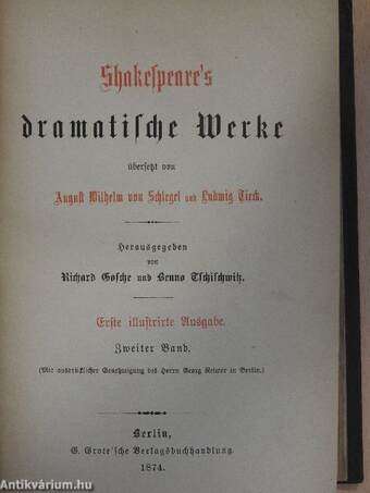 Shakespeare's dramatische Werke 2. (gótbetűs)