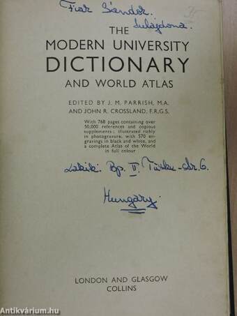 The modern university dictionary and world atlas