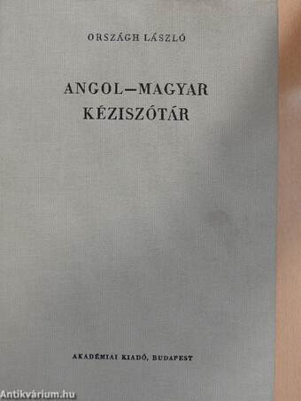 Angol-magyar kéziszótár