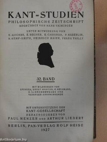 Kant-Studien 1927/1-4.