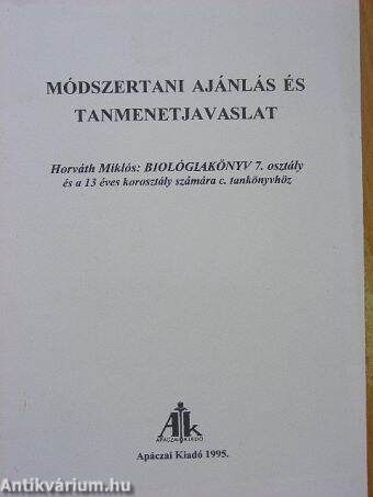 Módszertani ajánlás és tanmenetjavaslat