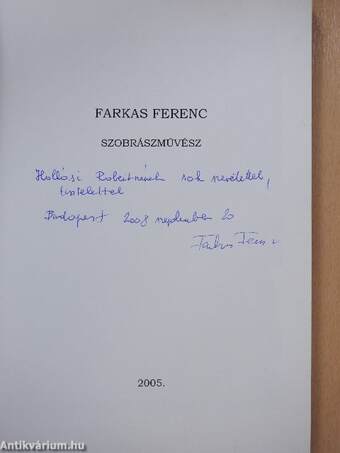 Farkas Ferenc (dedikált példány)