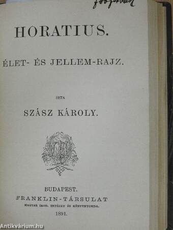 Tibullus elégiái/Ovidius verseiből/Ajas/Agricola élete/Horatius/Virgil