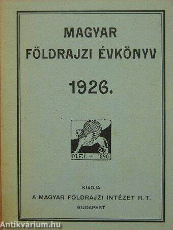 Magyar földrajzi évkönyv és zsebatlasz 1926.