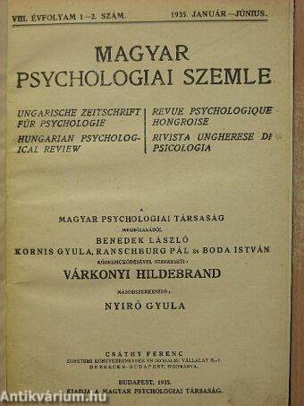 Magyar Psychologiai Szemle 1935. január-június