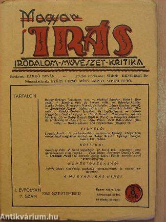 Magyar Írás 1932. szeptember