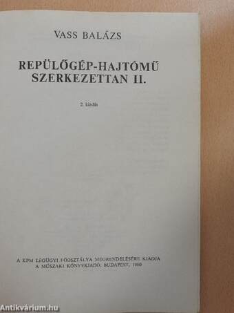 Repülőgép-hajtómű szerkezettan II.