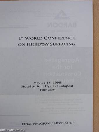 1st World Conference on Highway Surfacing