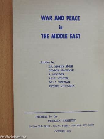 War and peace in the Middle East