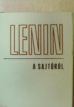 V. I. Lenin a sajtóról (minikönyv) (számozott)