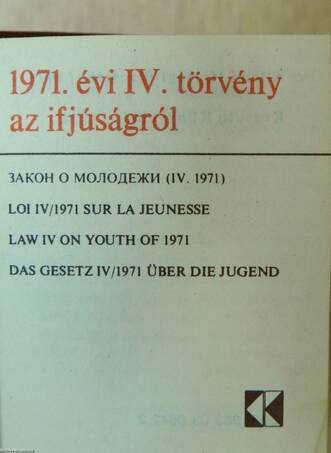 Törvény az ifjúságról (minikönyv)