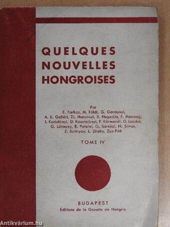 Quelques nouvelles hongroises IV. (töredék)