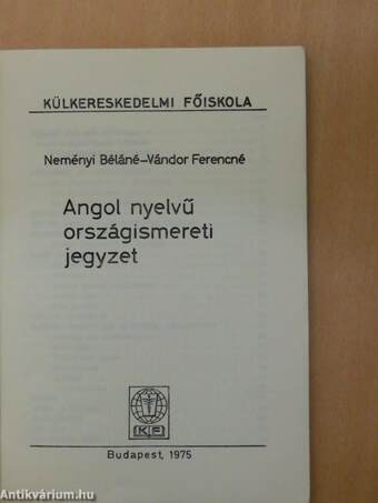 Angol nyelvű országismereti jegyzet