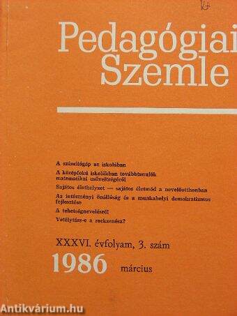 Pedagógiai Szemle 1986. március