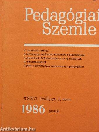 Pedagógiai Szemle 1986. január