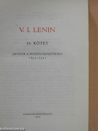 V. I. Lenin összes művei 55.