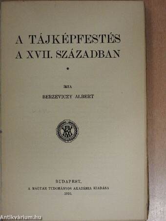 A tájképfestés a XVII. században