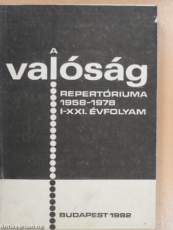 A Valóság repertóriuma 1958-1978