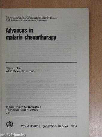 Advances in malaria chemotherapy