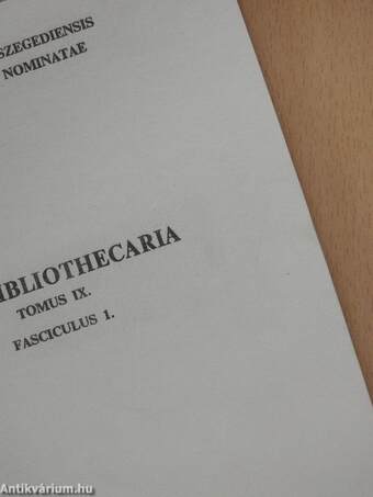 Acta Bibliothecaria Tomus IX. Fasciculus 1. (dedikált példány)