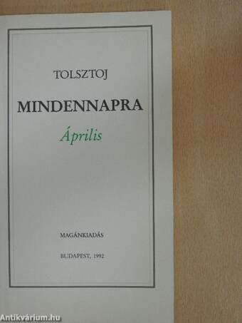 Mindennapra - Április