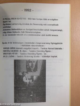 A Nyíregyházi Zeneiskola öt éve a dokumentumok tükrében /1989-1994./