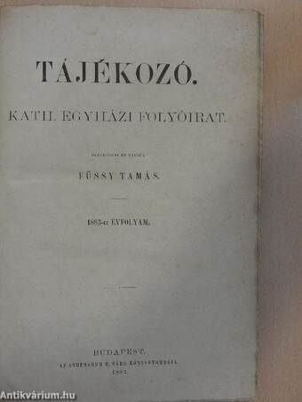 Tájékozó 1883./Egyházművészeti Lap 1883.