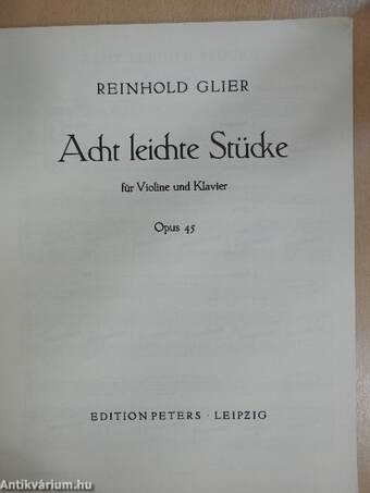 Acht leichte Stücke für Violine und Klavier