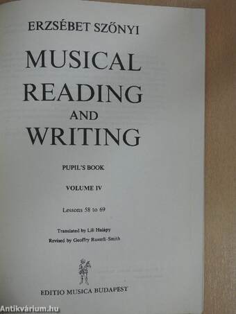 Musical Reading and Writing IV. - Pupil's Book