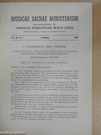 Musicae Sacrae Ministerium Frühling 1966