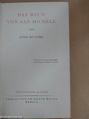 Das Buch von San Michele