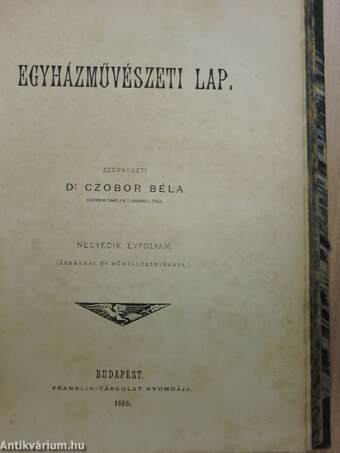 Tájékozó 1883./Egyházművészeti Lap 1883.