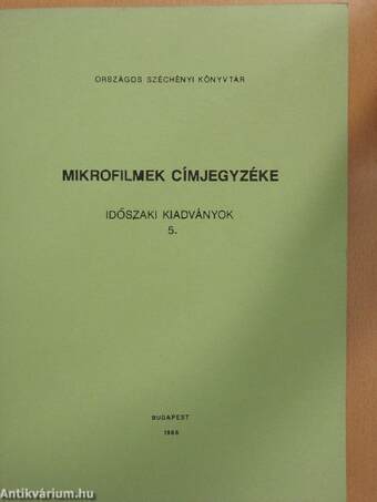Mikrofilmek címjegyzéke 5.