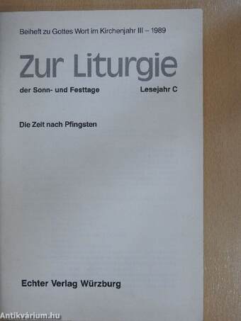 Zur Liturgie der Sonn- und Festtage