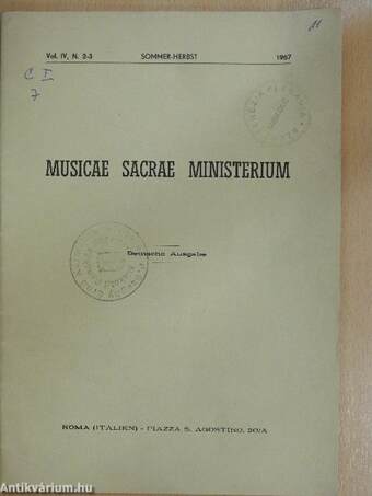 Musicae Sacrae Ministerium Sommer-Herbst 1967