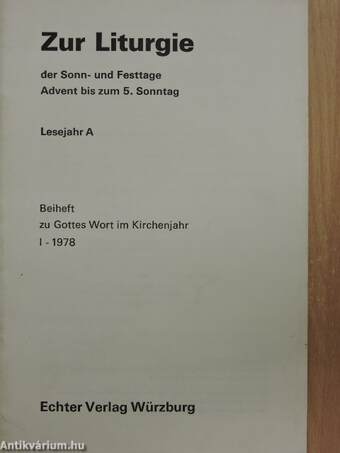 Zur Liturgie der Sonn- und Festtage