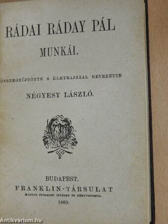 Rádai Ráday Pál munkái/Faludi Ferencz versei